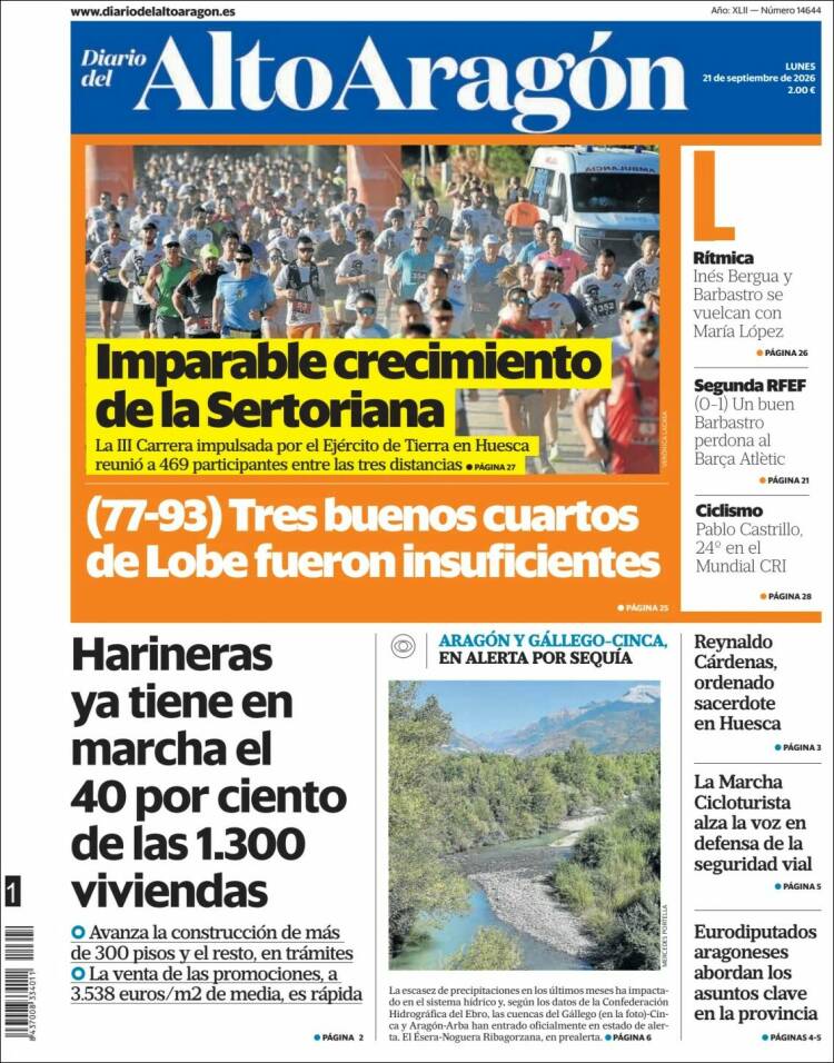 Portada de Diario del AltoAragón (Espa&ntilde;a)