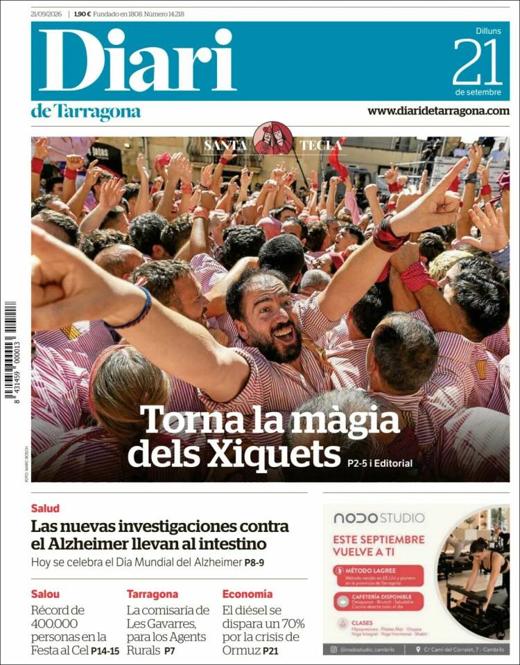 Portada de Diari de Tarragona (Espa&ntilde;a)