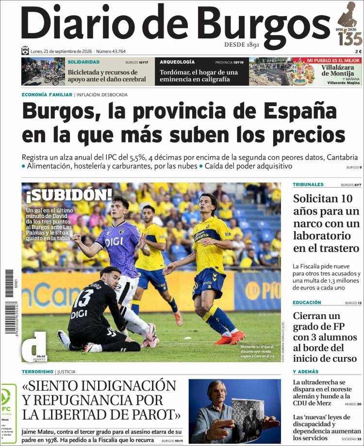 Portada de Diario de Burgos (Espa&ntilde;a)
