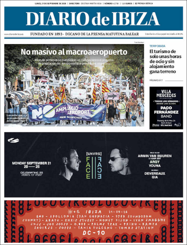 Portada de Diario de Ibiza (Espa&ntilde;a)