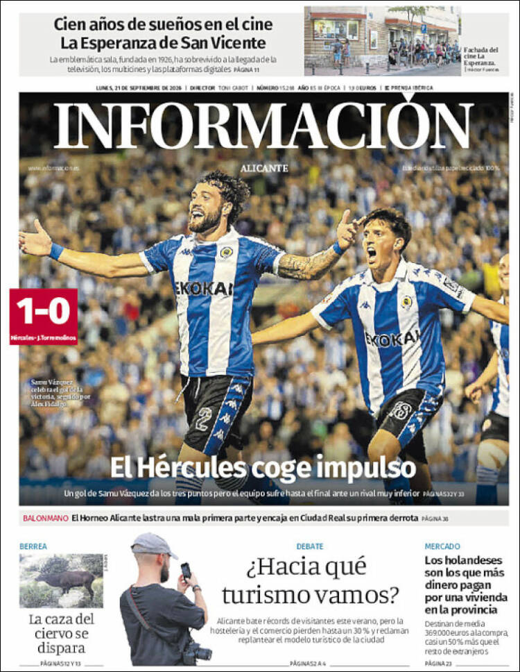 Portada de Diario Información (Espa&ntilde;a)