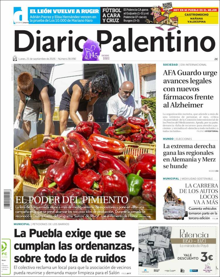 Portada de Diario Palentino (Espa&ntilde;a)