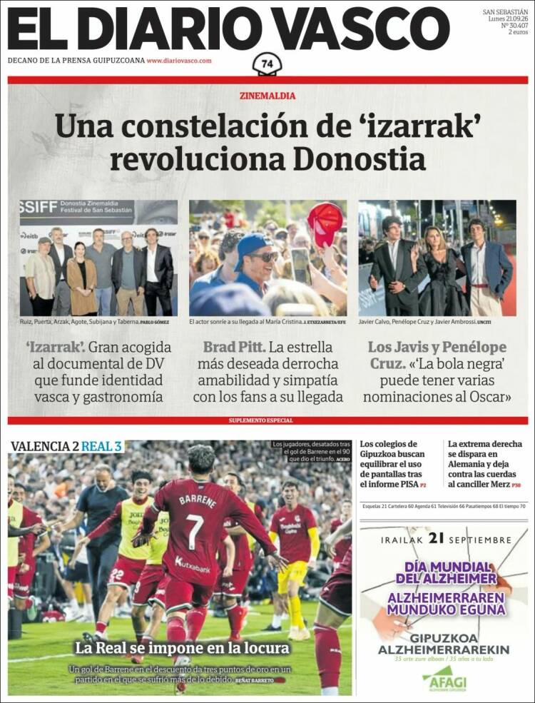 Portada de Diario Vasco (Espa&ntilde;a)