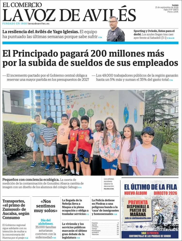 Portada de El Comercio - Avilés (Espa&ntilde;a)