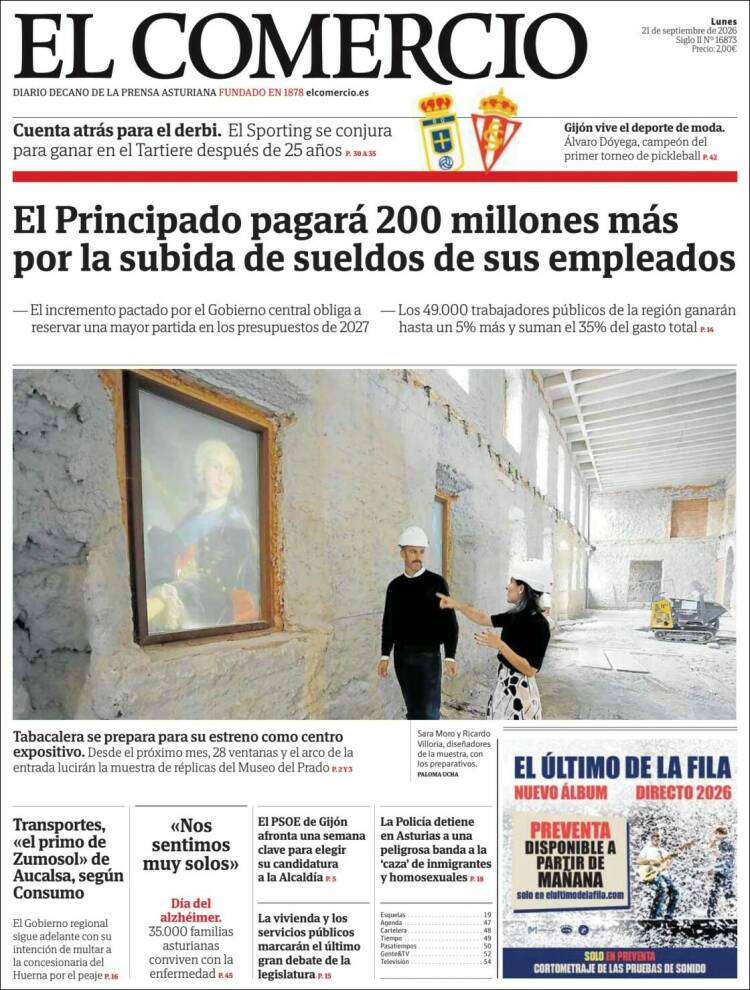 Portada de El Comercio - Gijón (Espa&ntilde;a)