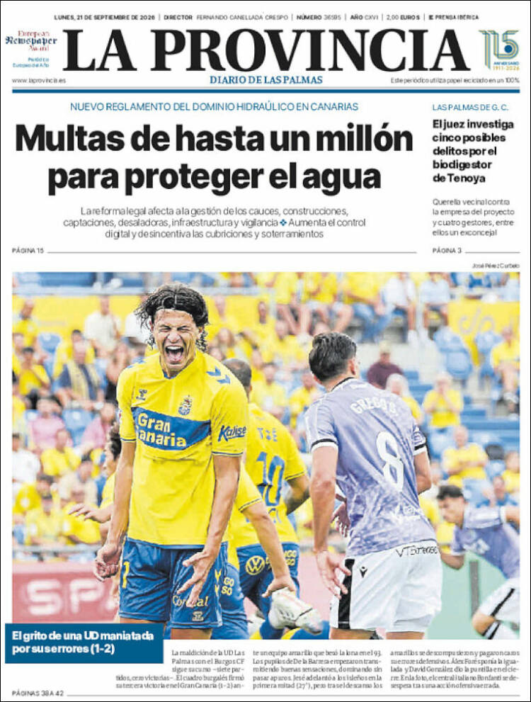 Portada de La Provincia (Espa&ntilde;a)