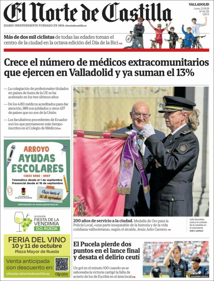 Portada de Norte de Castilla - Valladolid (Espa&ntilde;a)