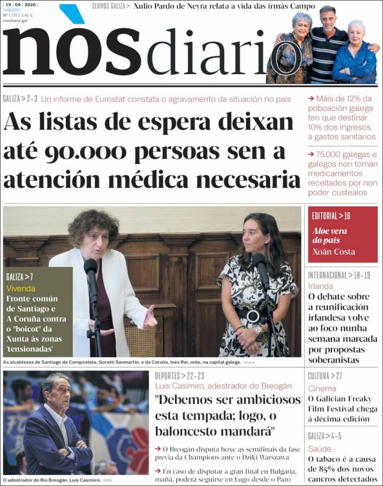 Portada de Nòs Diario (Espa&ntilde;a)