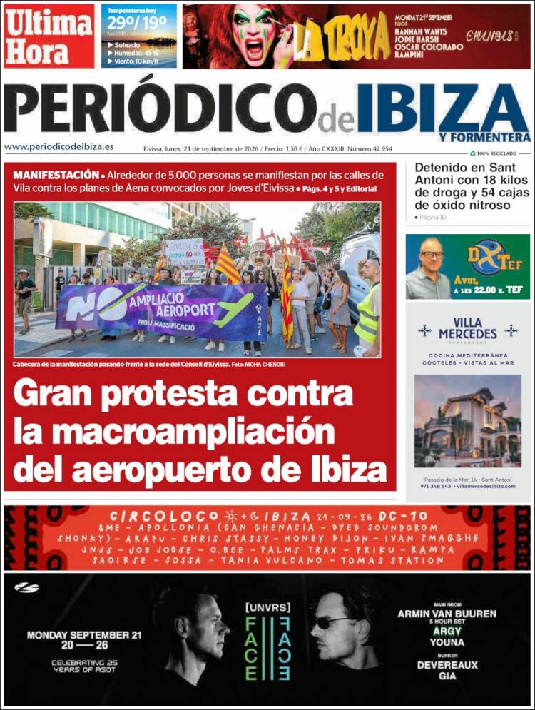 Portada de Periódico de Ibiza (Espa&ntilde;a)