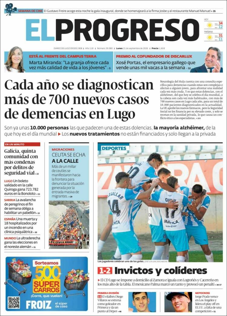 Portada de El Progreso (Espa&ntilde;a)