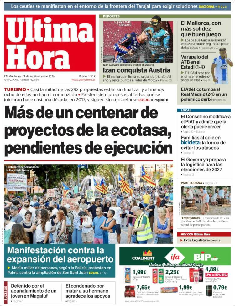 Portada de Última Hora (Espa&ntilde;a)