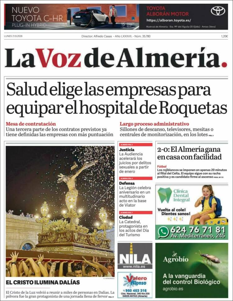 Portada de La Voz de Almería (Espa&ntilde;a)