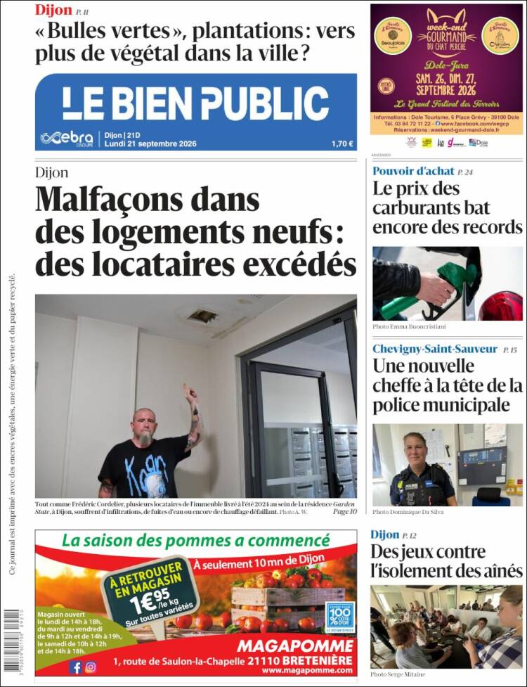 Portada de Le Bien Public (Francia)