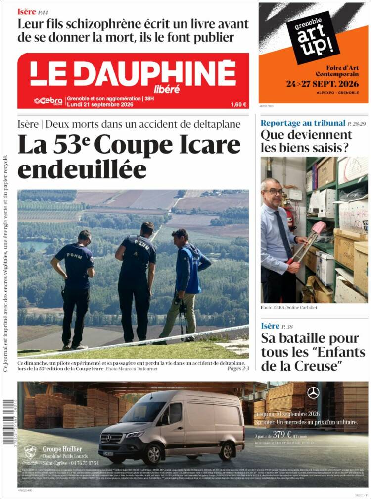 Portada de Le Dauphiné Libéré (Francia)