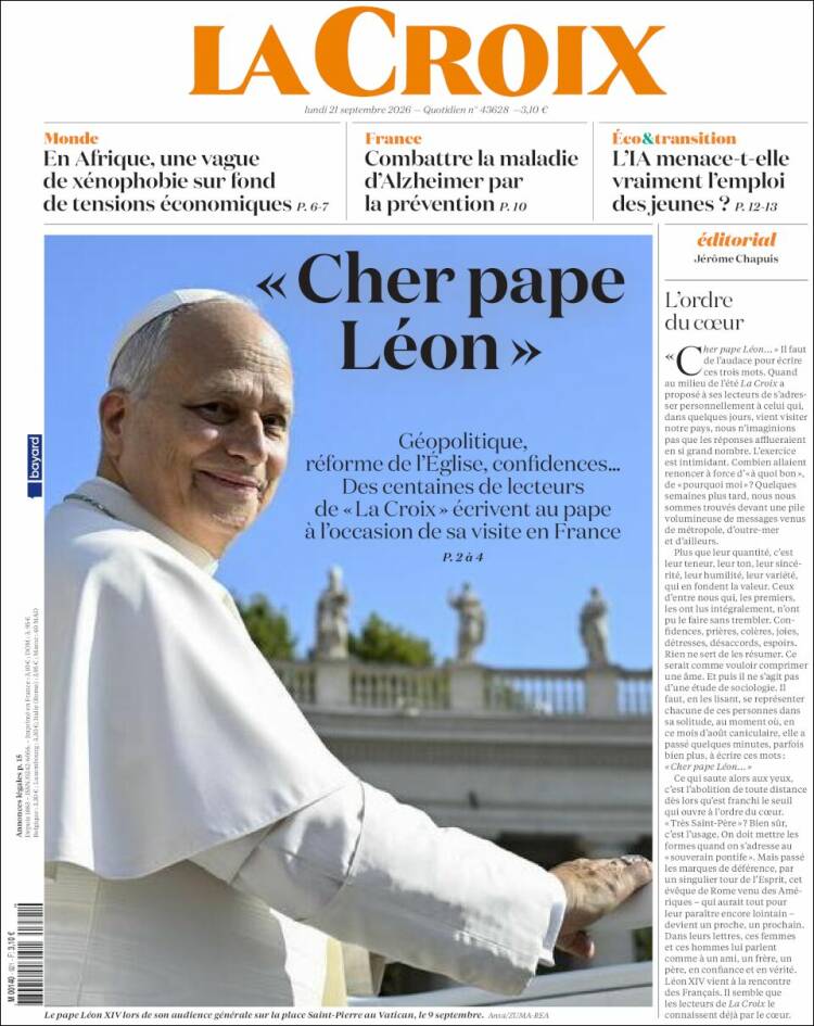 Portada de La Croix (Francia)