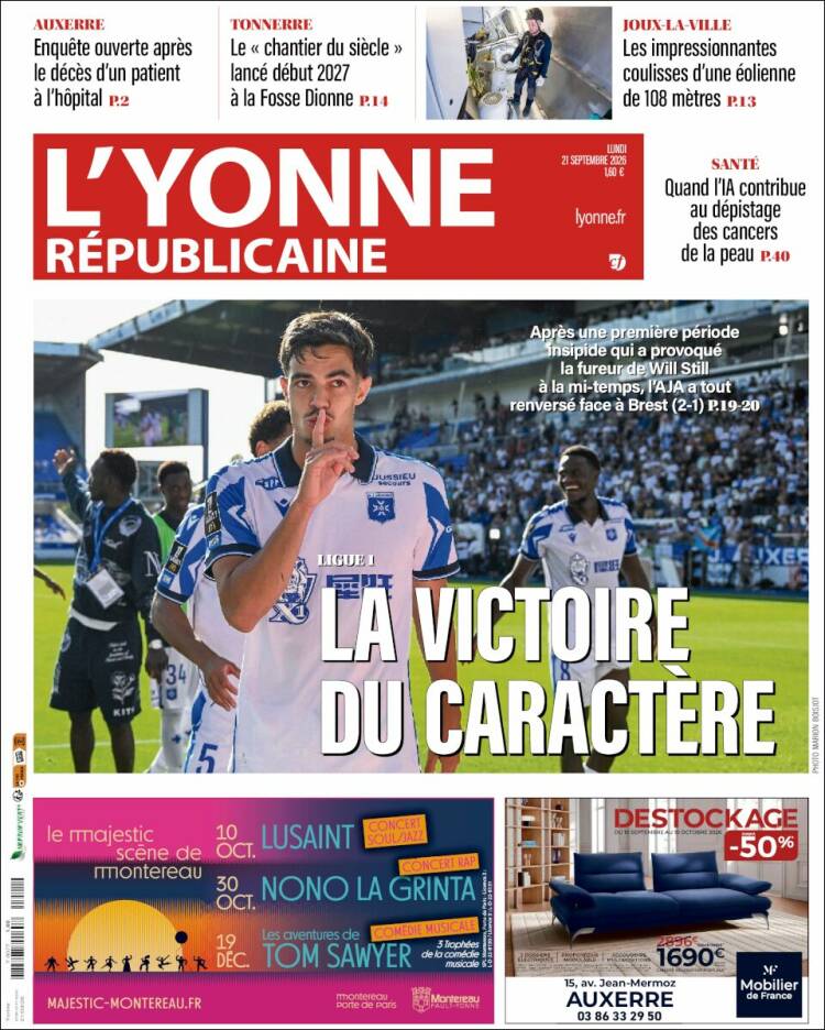 Portada de L'Yonne-Républicaine (Francia)