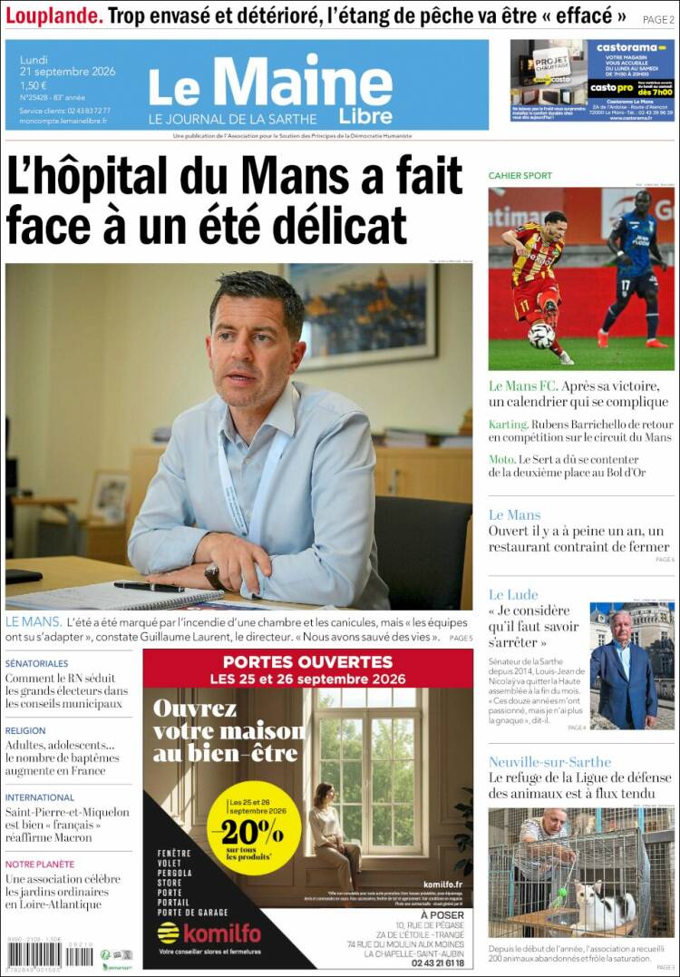 Portada de Le Maine Libre (Francia)