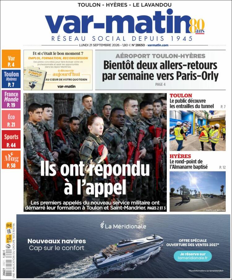 Portada de Var-Matin (Francia)