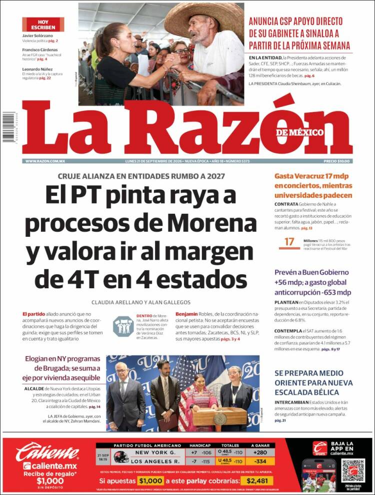 Portada de La Razón (M&eacute;xico)