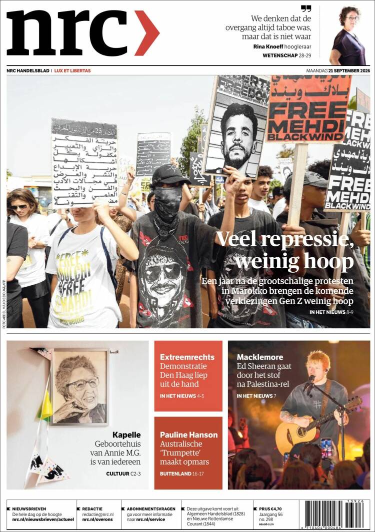 Portada de NRC Handelsblad (Pa&iacute;ses Bajos)