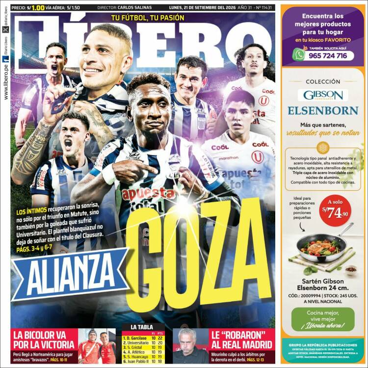 Portada de Líbero (Per&uacute;)