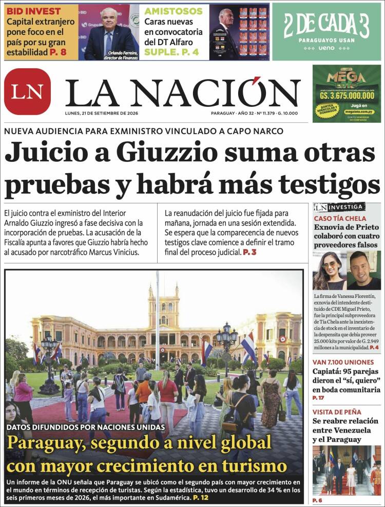 Portada de La Nación (Paraguay)