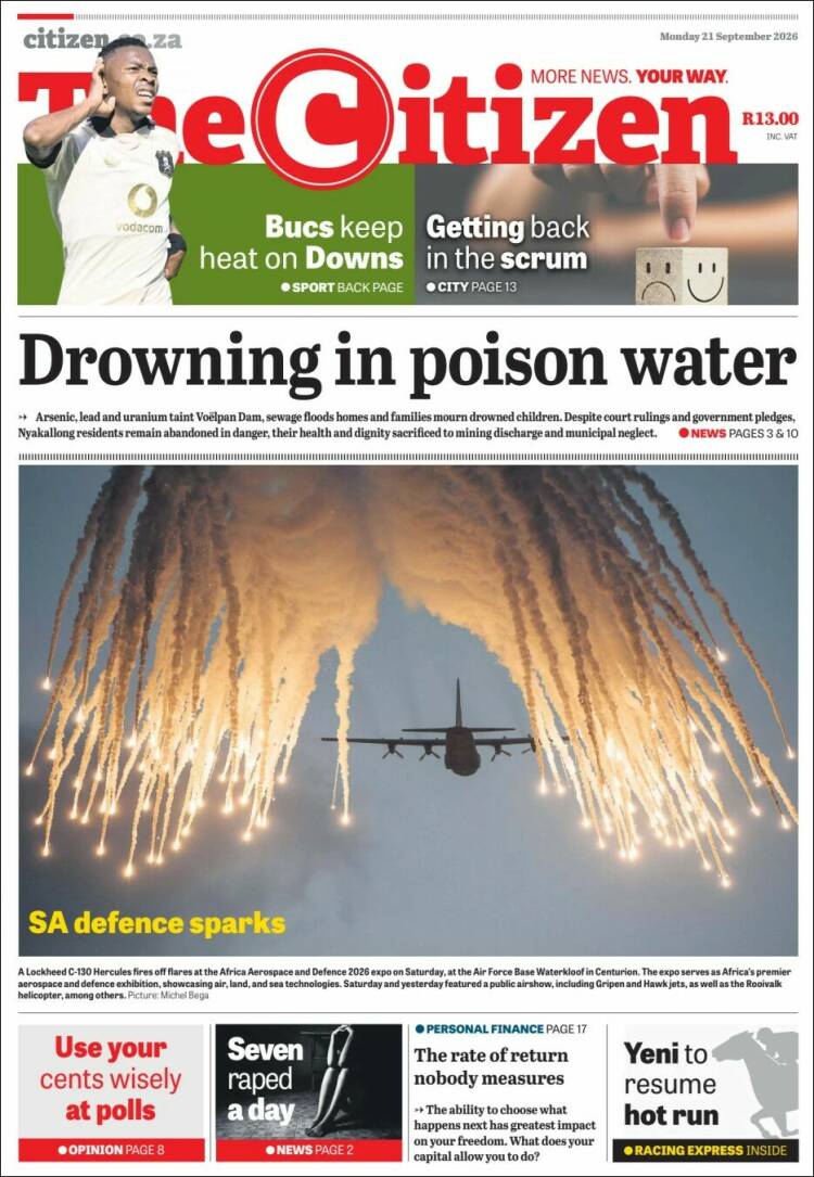 Portada de The Citizen (Sud&aacute;frica)