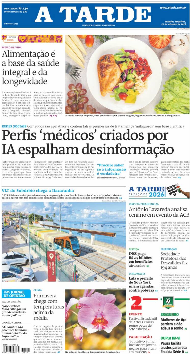 Portada de Diário A Tarde (Brasil)