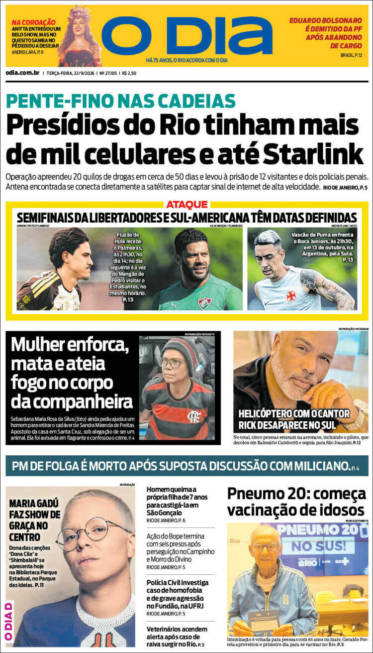 Portada de O Dia (Brasil)