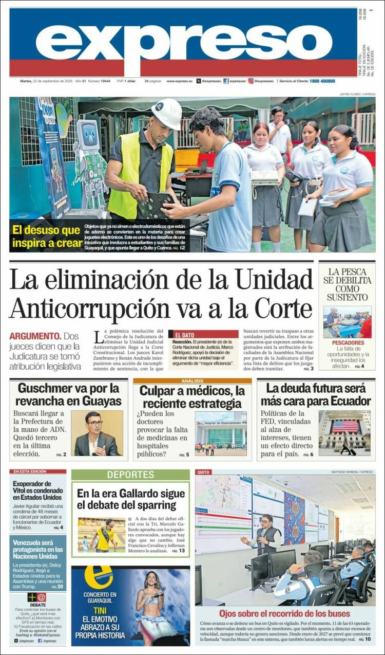 Portada de Expreso (Ecuador)