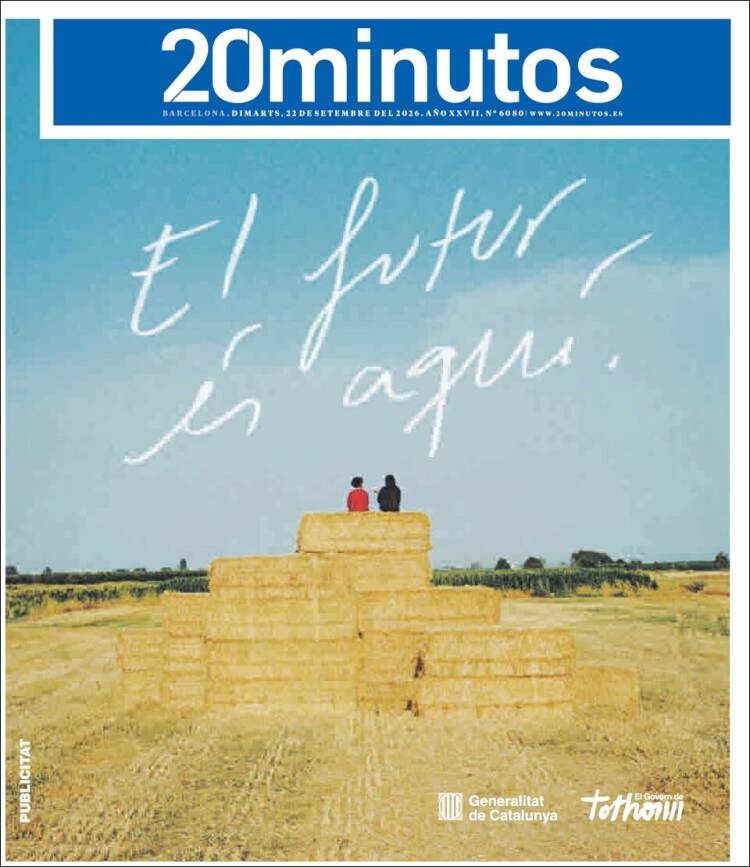 Portada de 20 Minutos - Barcelona (Espa&ntilde;a)