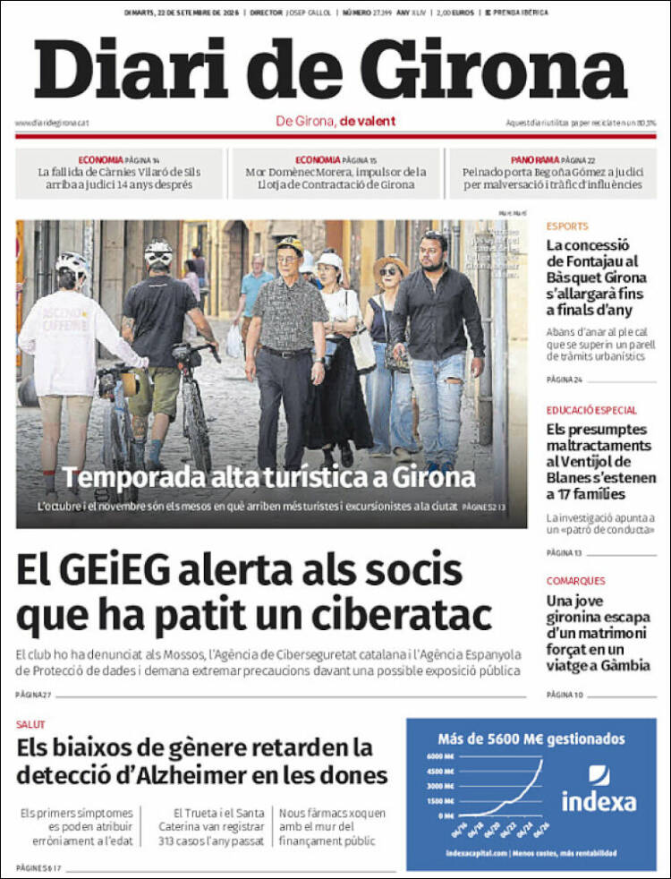 Portada de Diari de Girona (Espa&ntilde;a)