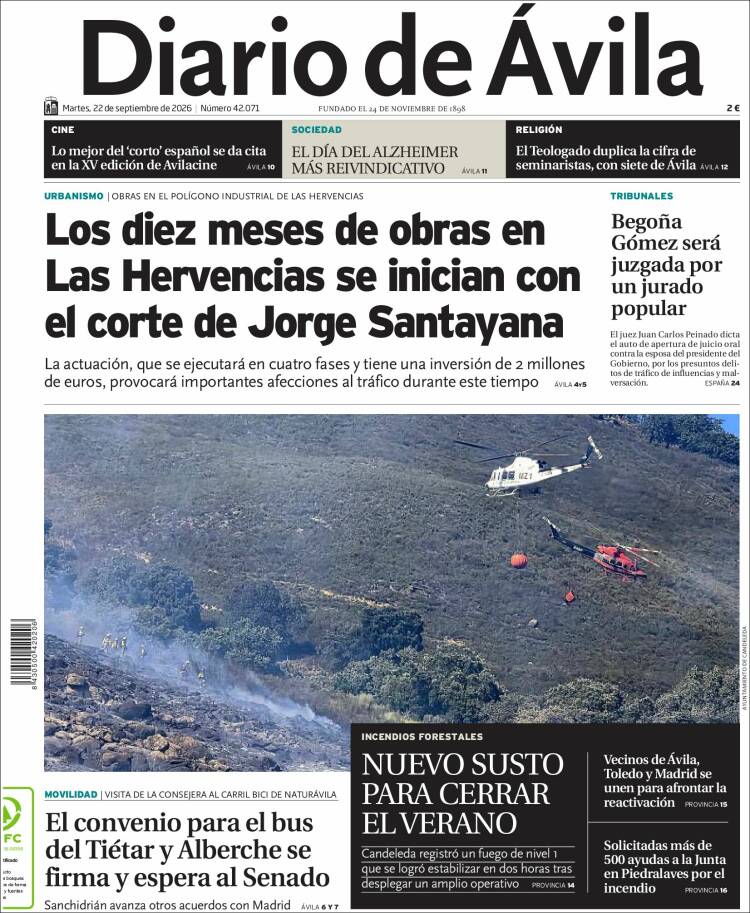 Portada de Diario de Ávila (Espa&ntilde;a)