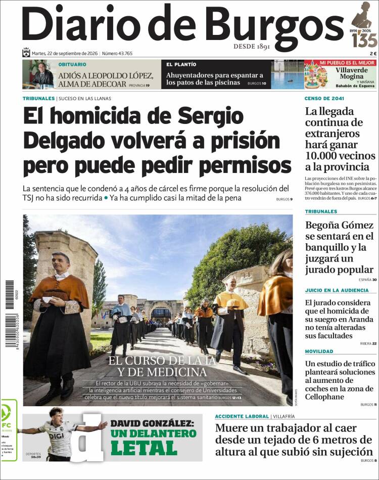 Portada de Diario de Burgos (Espa&ntilde;a)