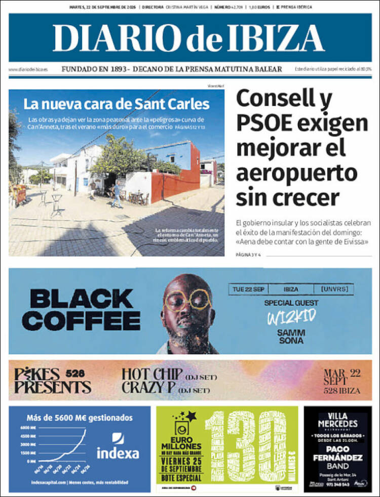 Portada de Diario de Ibiza (Espa&ntilde;a)
