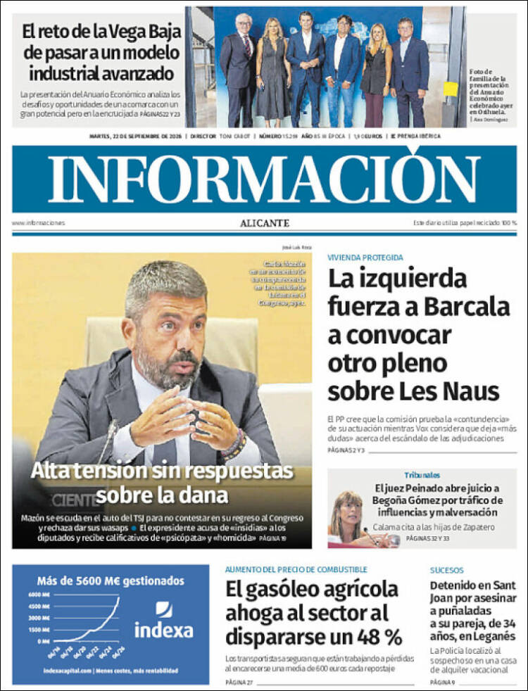 Portada de Diario Información (Espa&ntilde;a)