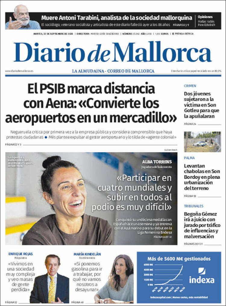 Portada de Diario de Mallorca (Espa&ntilde;a)