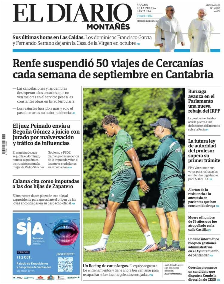 Portada de El Diario Montañés (Espa&ntilde;a)