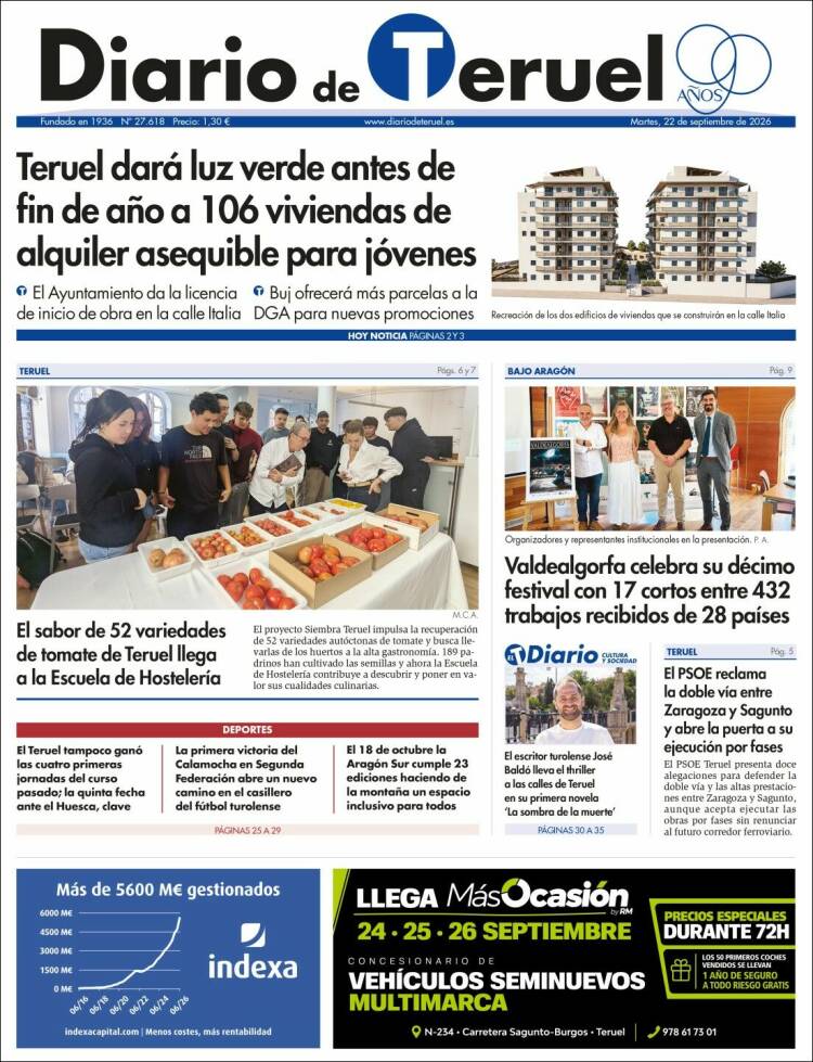 Portada de Diario de Teruel (Espa&ntilde;a)