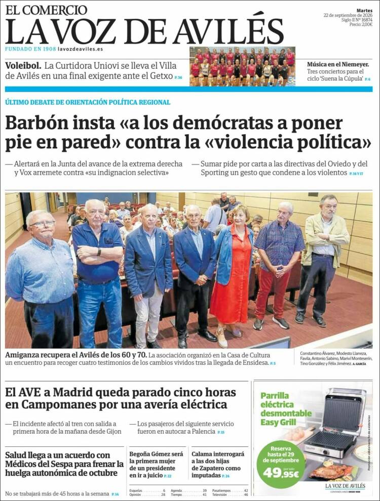 Portada de El Comercio - Avilés (Espa&ntilde;a)