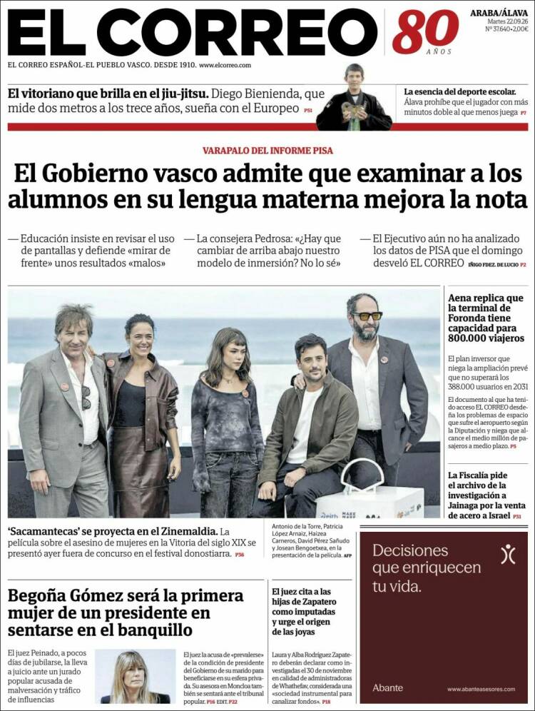 Portada de El Correo - Álava (Espa&ntilde;a)