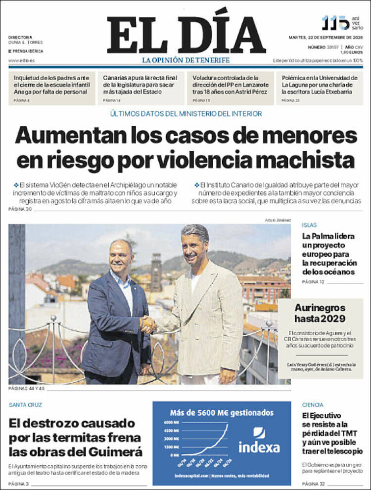 Portada de El Día (Espa&ntilde;a)
