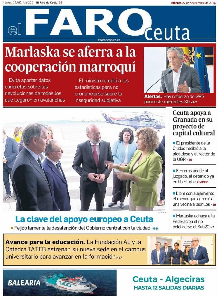 Portada de El Faro de Ceuta (Espa&ntilde;a)