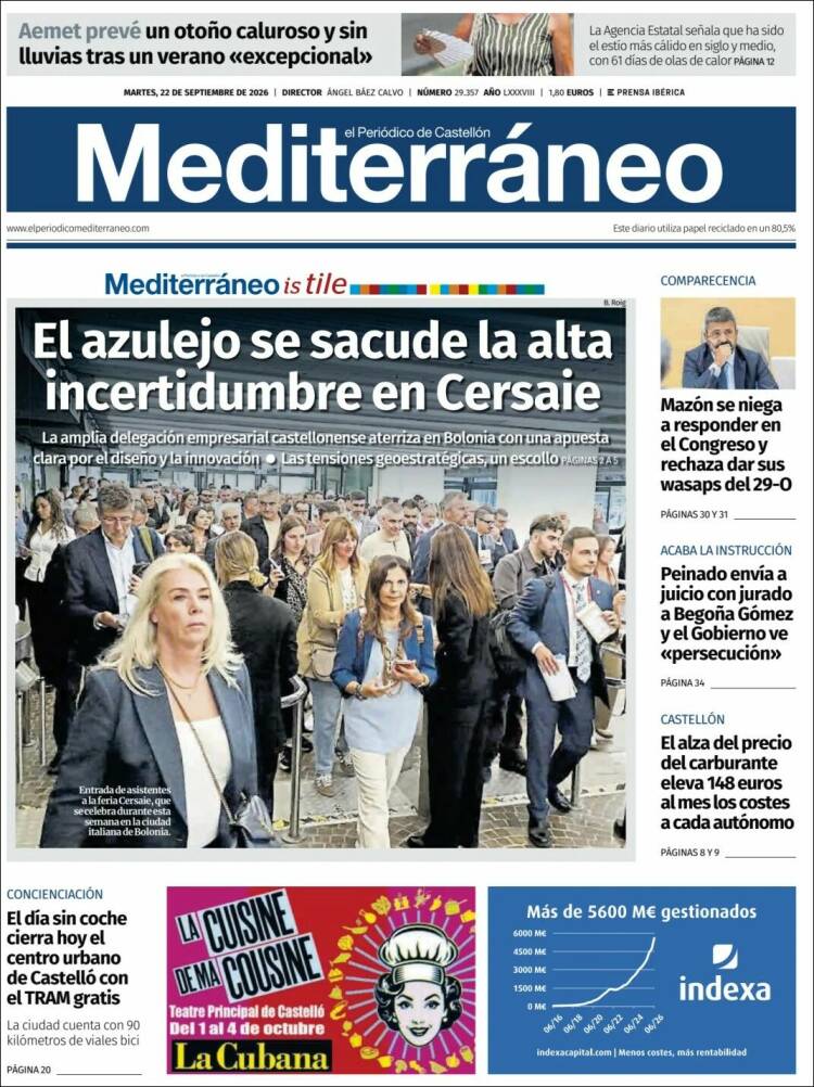 Portada de El Periódico Mediterraneo (Espa&ntilde;a)