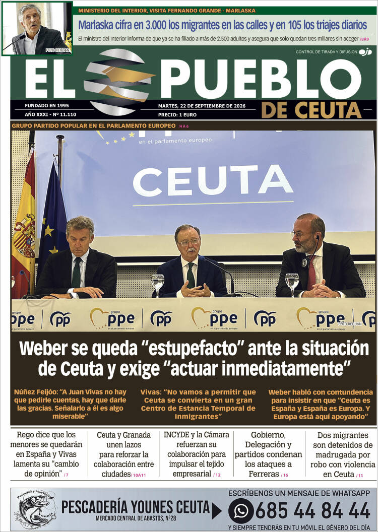 Portada de El Pueblo de Ceuta (Espa&ntilde;a)