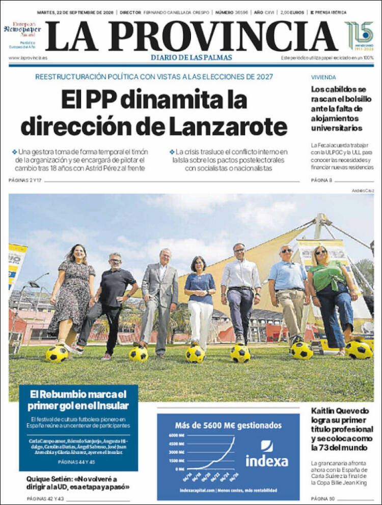 Portada de La Provincia (Espa&ntilde;a)