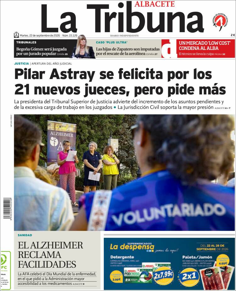 Portada de La Tribuna de Albacete (Espa&ntilde;a)