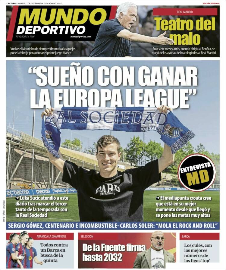 Portada de Mundo Deportivo Gipuzkoa (Espa&ntilde;a)