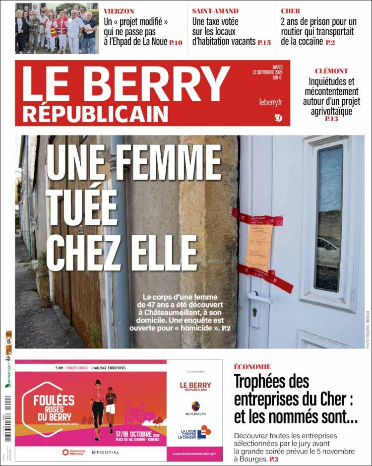 Portada de Berry Republicain (Francia)