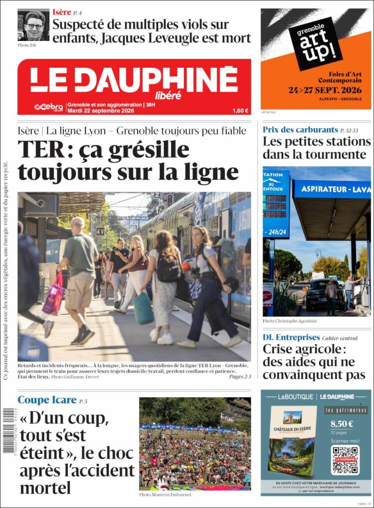 Portada de Le Dauphiné Libéré (Francia)